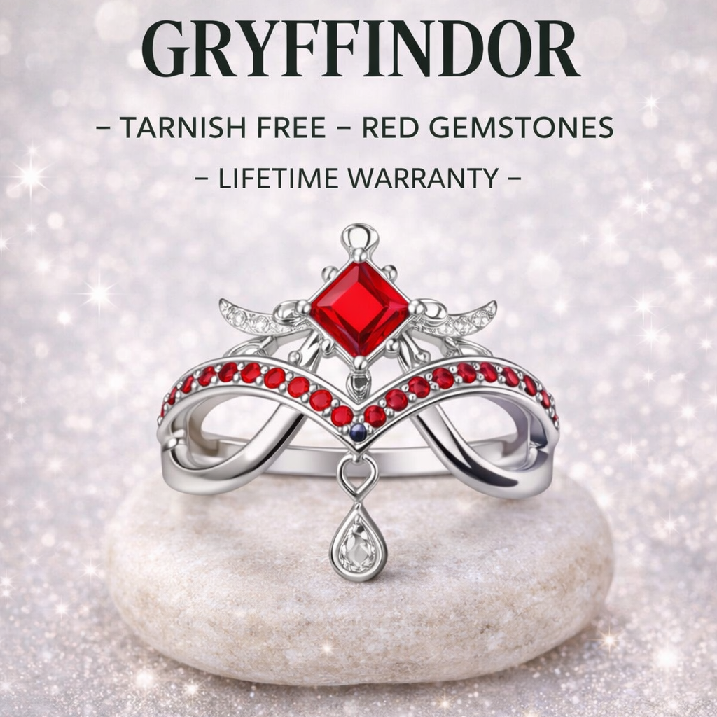 Premium Harry Potter House Adjustable Rings (REAL STONES!)