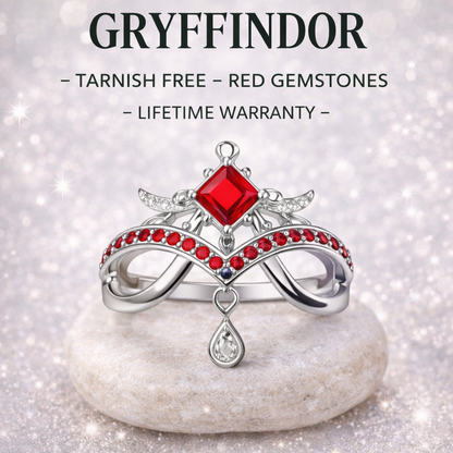 Premium Harry Potter House Adjustable Rings (REAL STONES!)