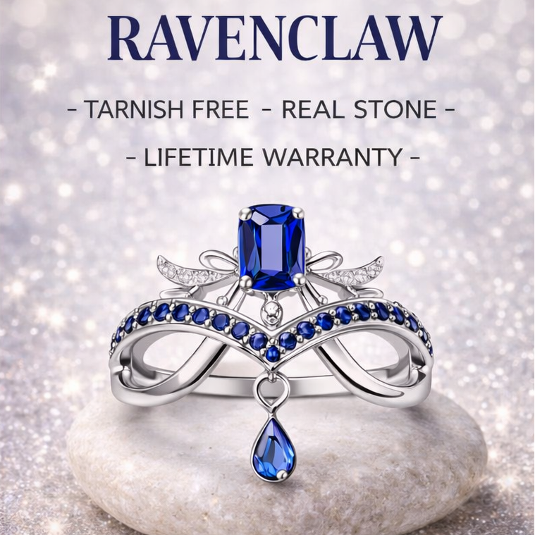 Premium Harry Potter House Adjustable Rings (REAL STONES!)