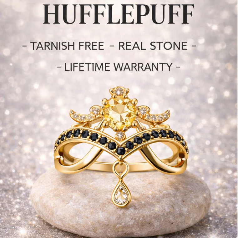 Premium Harry Potter House Adjustable Rings (REAL STONES!)